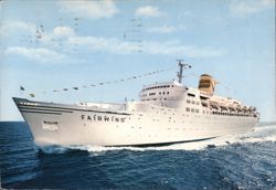 FAIRWIND Cruise Ship, Sitmar Cruises Postcard