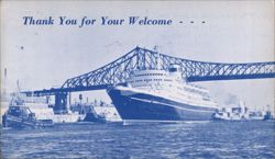M.S. Alexandr Pushkin Cruise Ship, Montreal Bridge Postcard