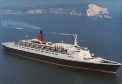 Cunard Queen Elizabeth 2 Cruise Ship, The Needles Postcard