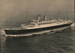 M.S. Berlin 19100 BRT Ocean Liner at Sea Postcard