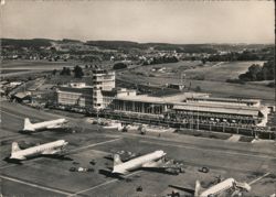 Zurich Kloten Airport with Airplanes & Crowds Postcard