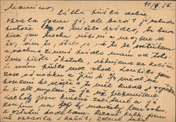 Handwritten Letter from Písek, Czechoslovakia, 1956 Postcard