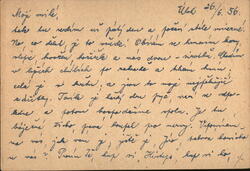 Handwritten Letter, Czech Correspondence 1956 Postcard