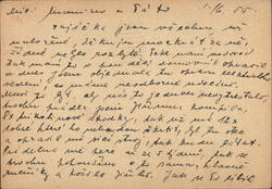 Handwritten Letter from Písek, Czechoslovakia, 1955 Postcard