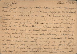 Handwritten Letter from Prague, 1950 Postcard
