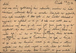 Handwritten Letter Písek to Prague 1956 Czech Postcard