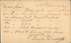 Business Quote Request, Bottles & Packers, Scio OH 1892 Postcard