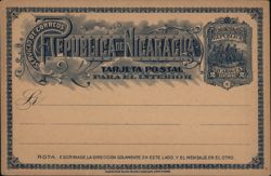 Republic of Nicaragua Postal Card, 2 Centavos Postcard