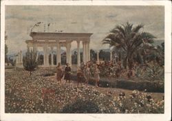 Batumi, Georgia Park with Colonnade & Flowers Postcard