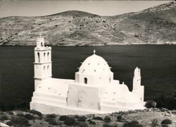 White Church on Greek Island Postcard