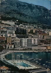 Monaco Harbor & Rainier III Swimming Pool Postcard