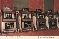Slot Machines at El Casino, Freeport Postcard