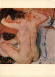Edgar Degas - Toaleta (Toilette) - Nude Woman Combing Hair Postcard