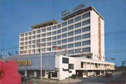 Rama Hotel with Lufthansa Sign Postcard
