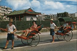 Pleasure Rides on Rickshaws, Hong Kong Postcard