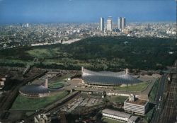 Yoyogi Sports Center, Shinjuku Skyscrapers, Meiji Jingu Postcard