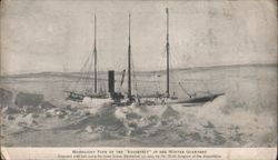 Moonlight View of the "Roosevelt" in Winter Quarters Trade Card