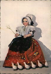 Périgourdine Doll with Ducks Postcard