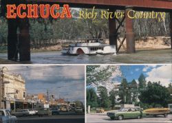 Echuca Victoria: Paddle Steamer, Hare Street, Caravan Park Postcard