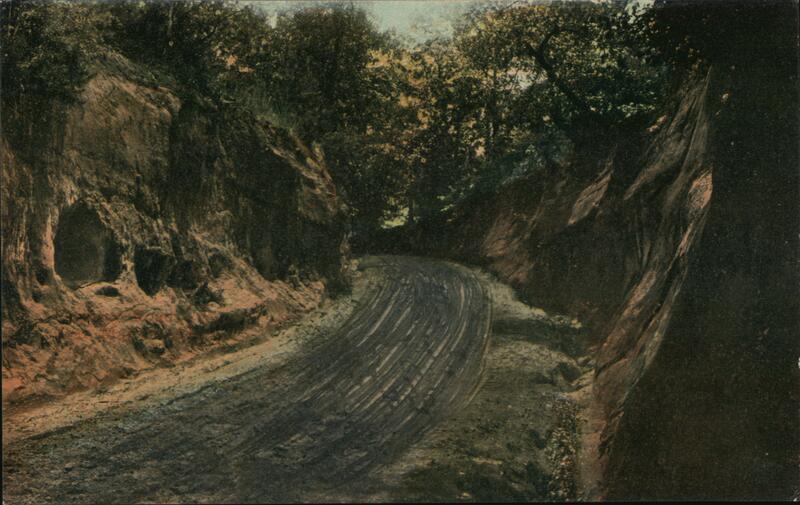 Dirt Road Through Cut in Hillside Marion Alabama