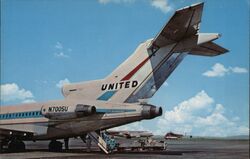 United Airlines Boeing 727 at San Francisco International Airport Postcard