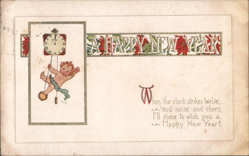 New Year's Baby Swinging from Clock at Midnight, A Happy New Year