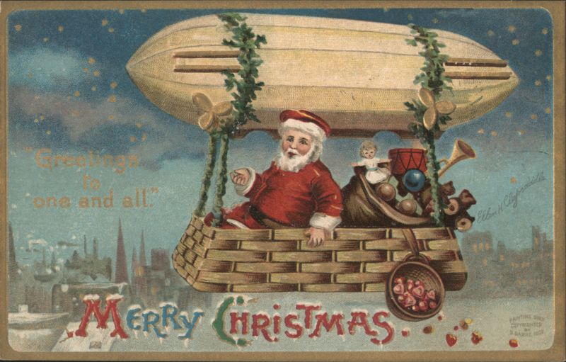 Derrigable Carrying Santa Ellen Clapsaddle Christmas