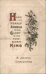 Hark the Herald Angels Sing, A Joyful Christmas with Flowers Postcard