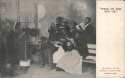 African American Group Singing 'Wake Up and Join Us' Postcard