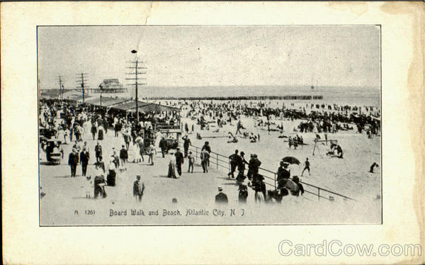Board Walk And Beach Atlantic City New Jersey