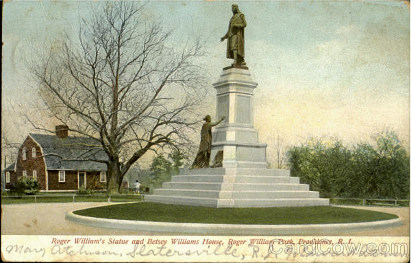 Roger William's Statue And Betsey Williams House, Roger Williams Park Providence Rhode Island