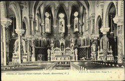 Interior Of Sacred Heart Catholic Church Postcard