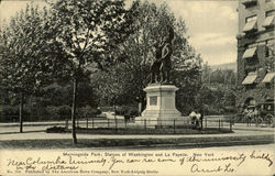 Statues Of Washington And La Fayette, Morningside Park Postcard