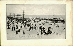 Board Walk And Beach Atlantic City, NJ Postcard Postcard