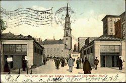 Park Street Church And Subway Entrance And Exit Postcard
