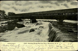 Amoskeag Bridge Merrimac River Postcard