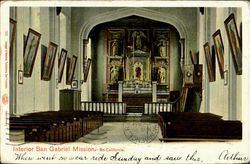 Interior San Gabriel Mission Postcard