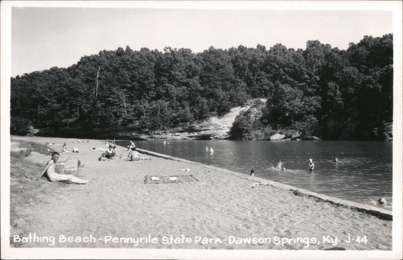Dawson Springs KY Pennyrile State Park Bathing Beach Swimmers Kentucky