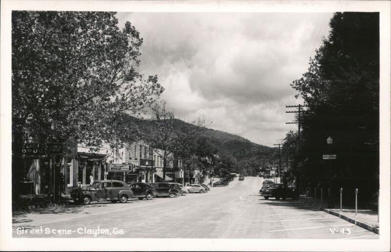 Clayton, Georgia GA Street Scene Main Street Vintage