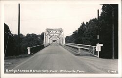 Bridge Across Barren Fork River - McMinnville Postcard