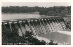 Great Falls Dam, McMinnville, Tennessee Postcard