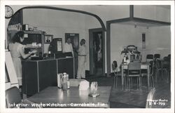Interior White Kitchen Restaurant, Carrabelle, Florida Postcard