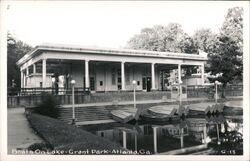 Boats on Lake, Grant Park, Atlanta GA Postcard