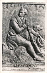 Boone Trail Highway, Daniel Boone Bas Relief Cumberland Gap Postcard