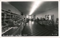 Murrah Drugs Interior View, Carthage, Tennessee Postcard