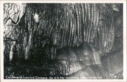 Linville Caverns Columns on US 221 Western North Carolina Postcard