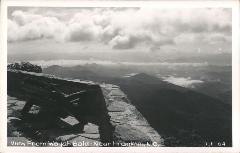 View From Wayah Bald - Rustic Bench Overlooking Mountain Vista Franklin North Carolina