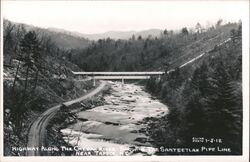 Cheoah River, Santeetlah Pipe Line, Tapoco, NC Postcard