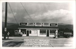 Charles Place Restaurant, Andrews NC - Vintage Trucks Postcard