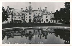 Biltmore House Reflected in Pool - Asheville, NC Postcard